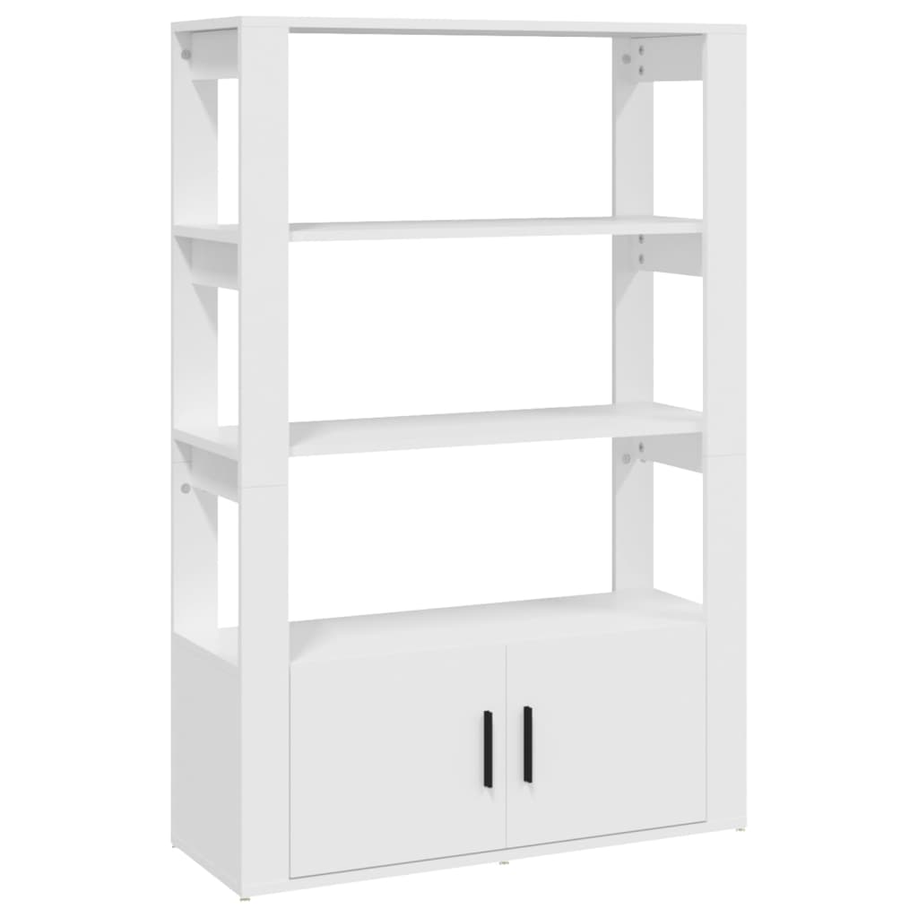 skænk 80x30x119,5 cm konstrueret træ hvid