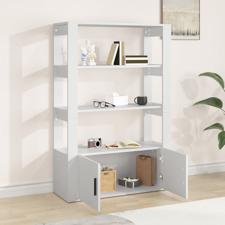 skænk 80x30x119,5 cm konstrueret træ hvid