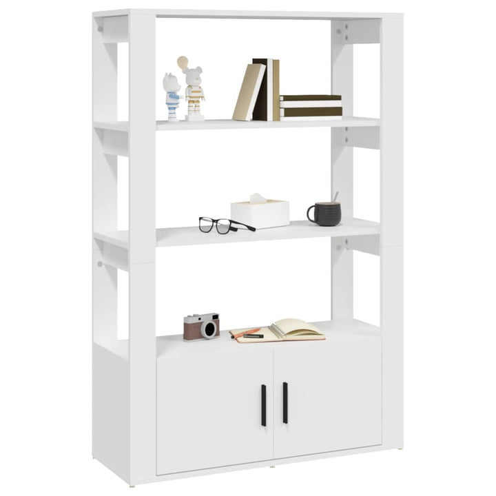 skænk 80x30x119,5 cm konstrueret træ hvid