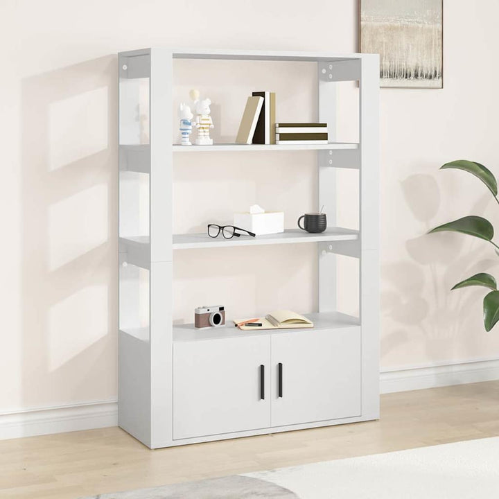 skænk 80x30x119,5 cm konstrueret træ hvid
