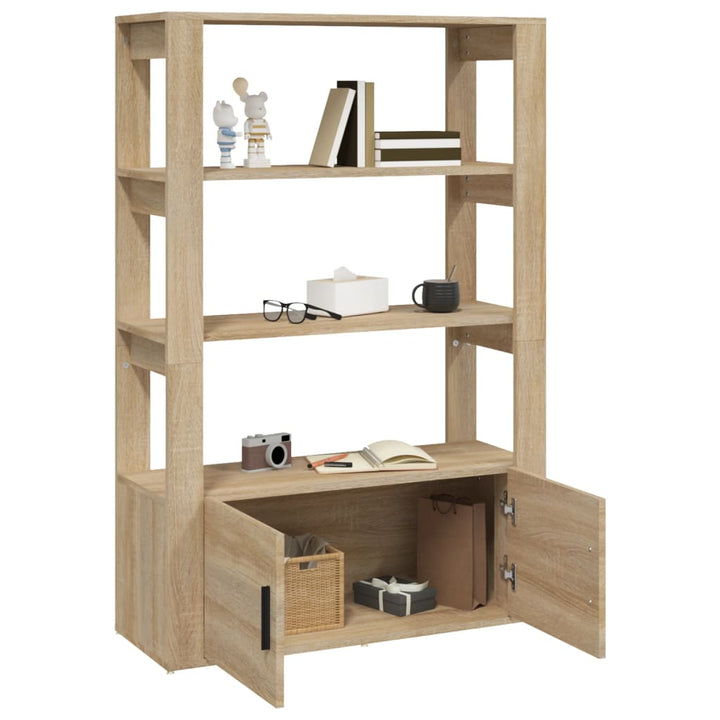skænk 80x30x119,5 cm konstrueret træ sonoma-eg