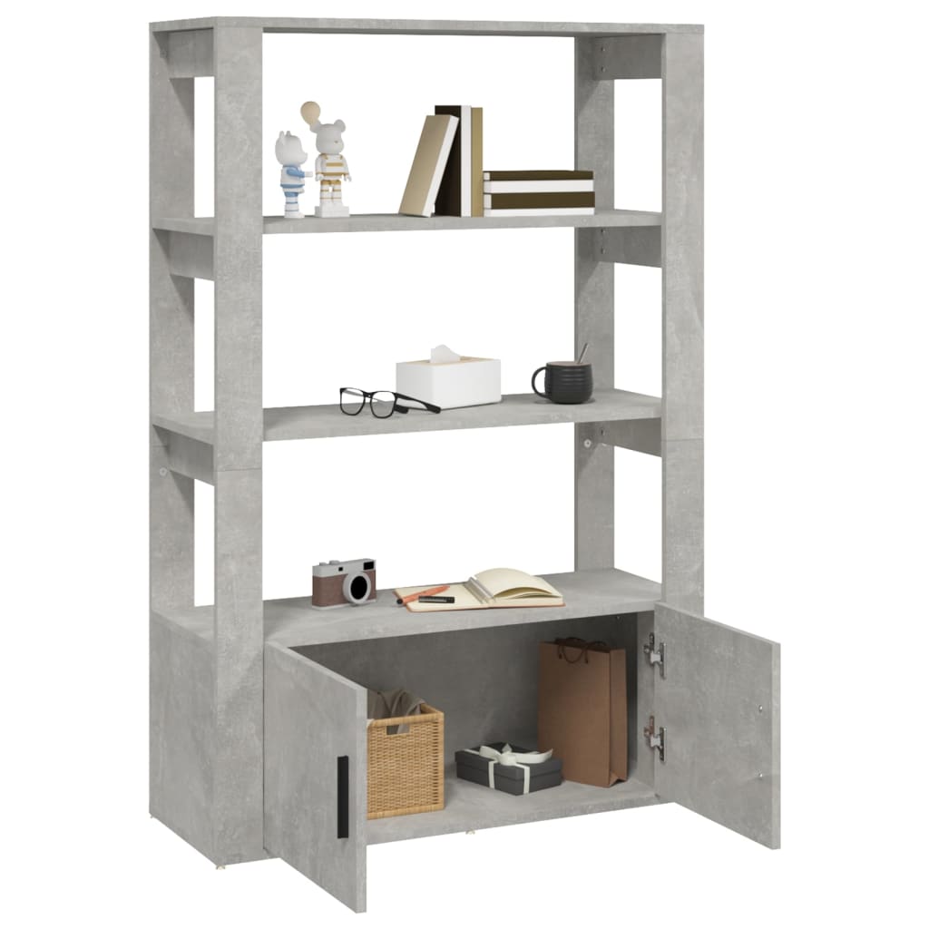 skænk 80x30x119,5 cm konstrueret træ betongrå