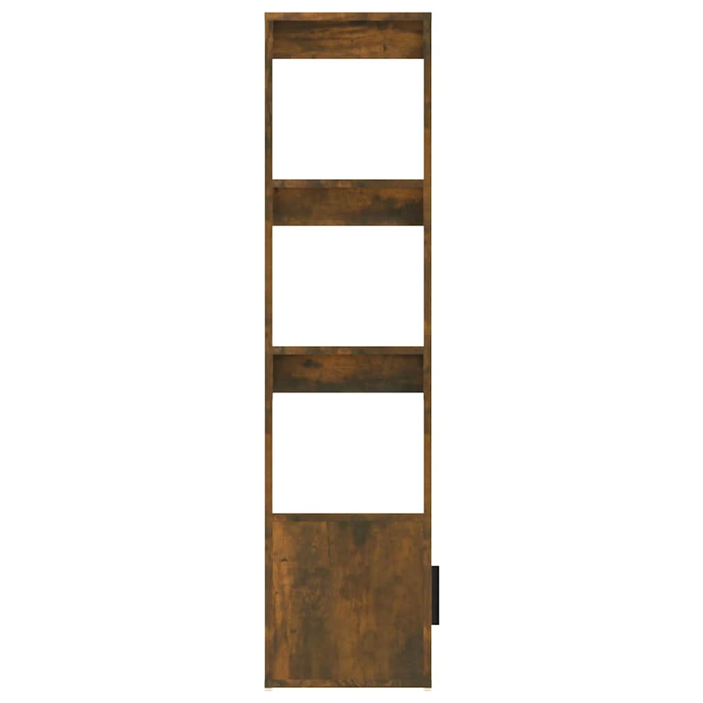 skænk 80x30x119,5 cm konstrueret træ røget egetræsfarve
