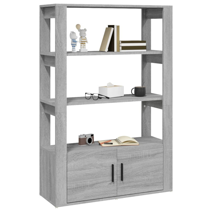 skænk 80x30x119,5 cm konstrueret træ grå sonoma-eg