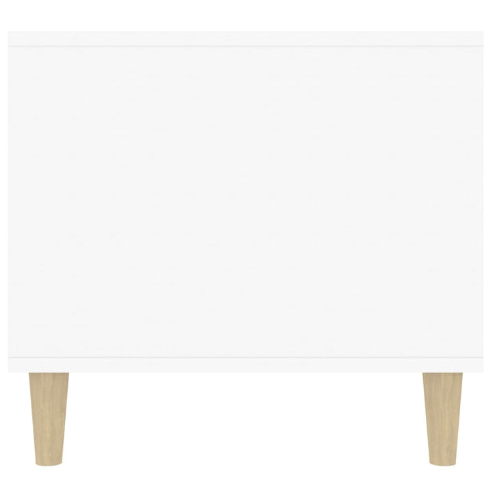 sofabord 90x49x45 cm konstrueret træ hvid højglans