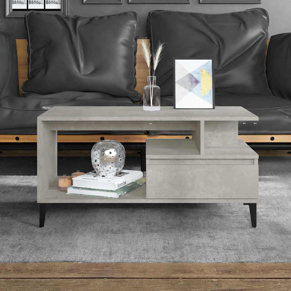 sofabord 90x49x45 cm konstrueret træ betongrå