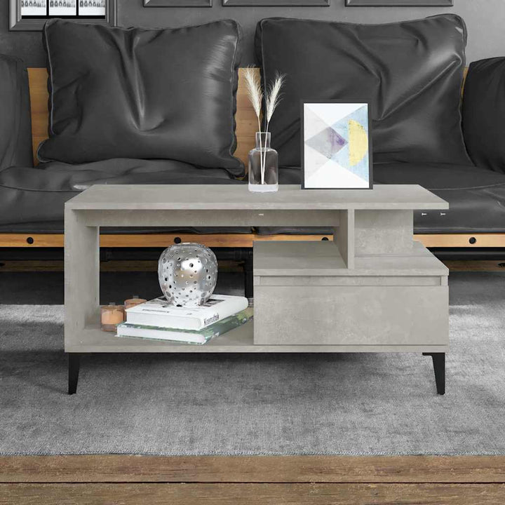 sofabord 90x49x45 cm konstrueret træ betongrå