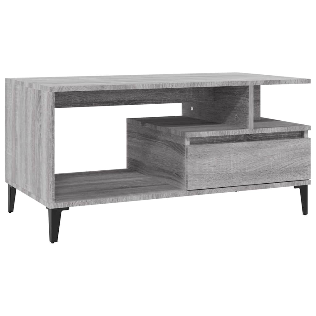 sofabord 90x49x45 cm konstrueret træ Grå sonoma-eg