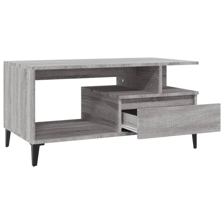 sofabord 90x49x45 cm konstrueret træ Grå sonoma-eg
