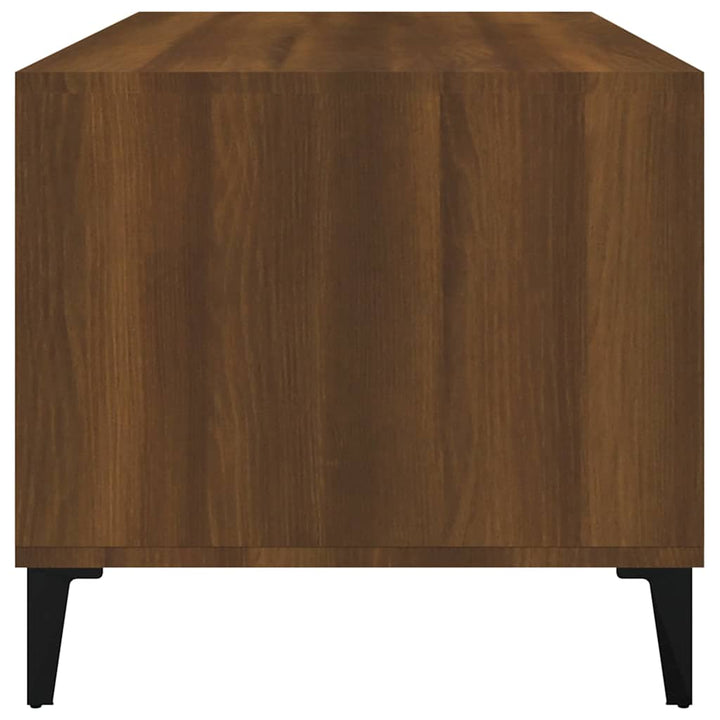 sofabord 90x49x45 cm konstrueret træ brun egetræsfarve