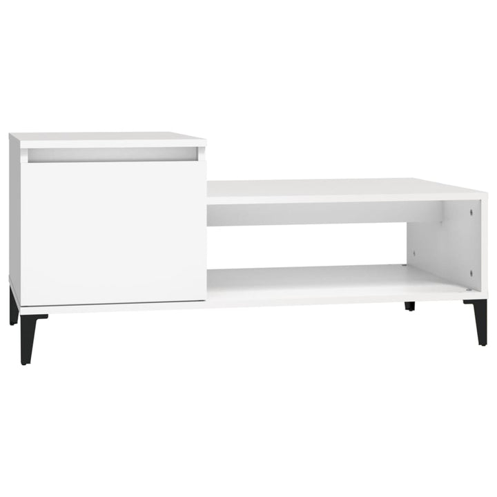 sofabord 100x50x45 cm konstrueret træ hvid