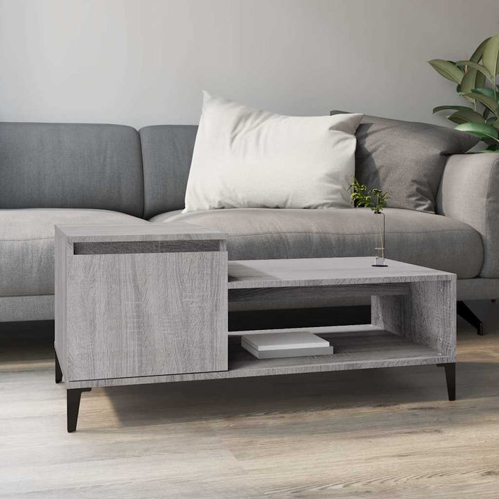 sofabord 100x50x45 cm konstrueret træ Grå sonoma-eg