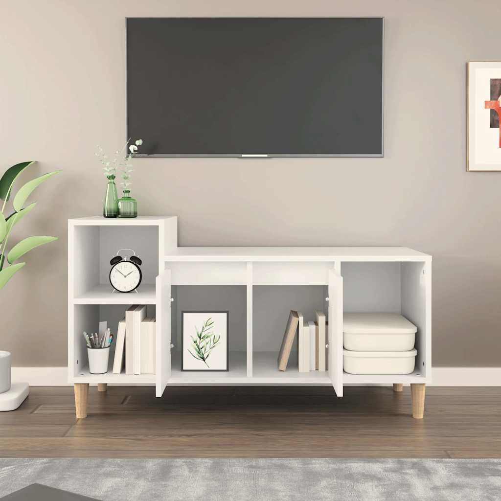 tv-bord 100x35x55 cm konstrueret træ hvid