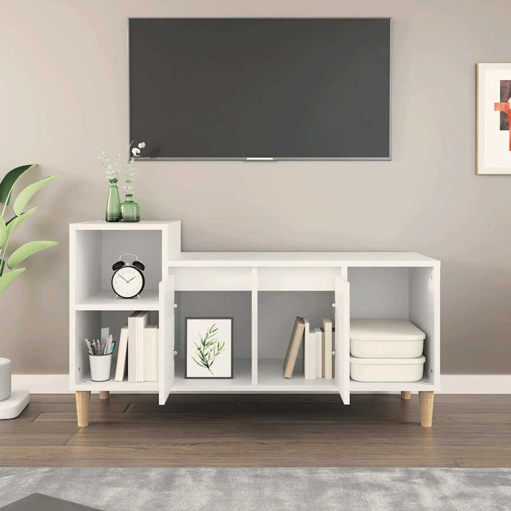 tv-bord 100x35x55 cm konstrueret træ hvid