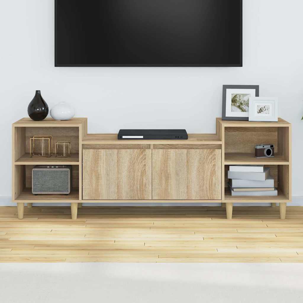 tv-bord 160x35x55 cm konstrueret træ sonoma-eg
