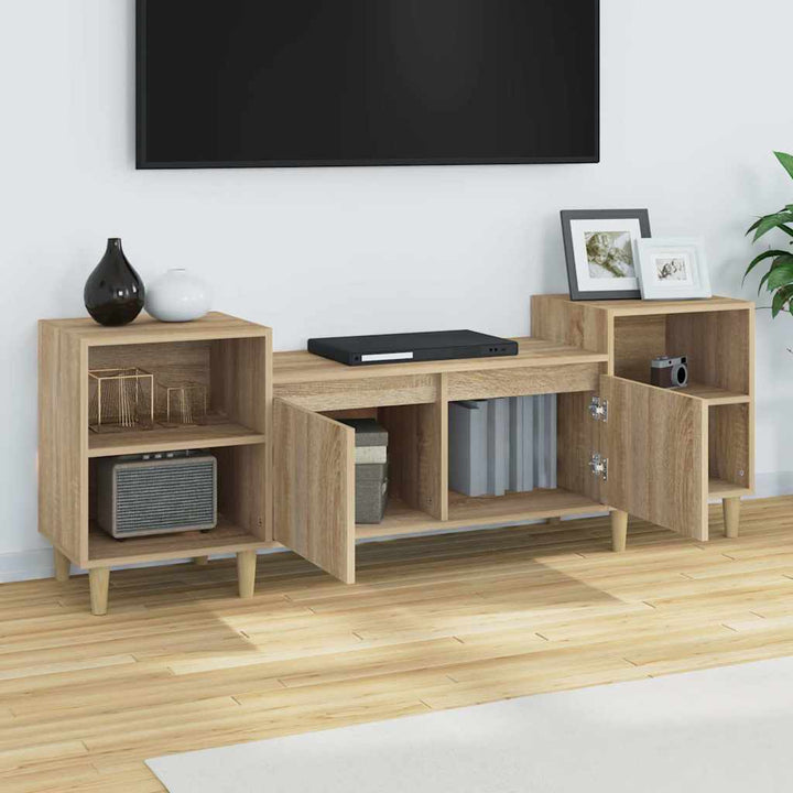 tv-bord 160x35x55 cm konstrueret træ sonoma-eg