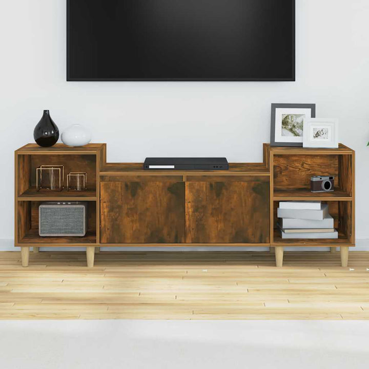 tv-bord 160x35x55 cm konstrueret træ røget egetræsfarve