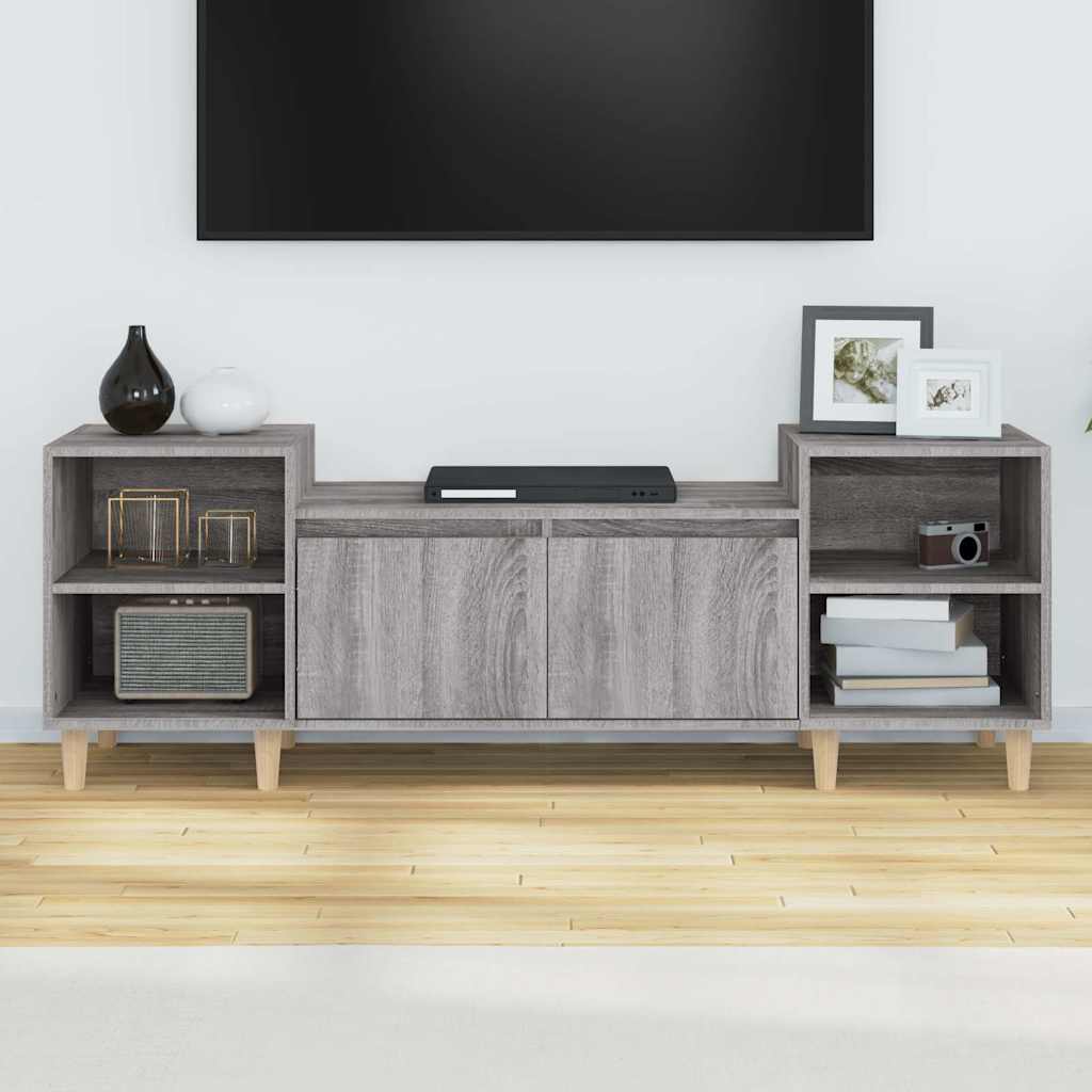 tv-bord 160x35x55 cm konstrueret træ grå sonoma-eg