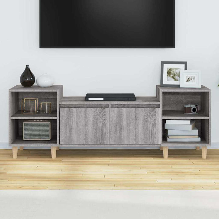 tv-bord 160x35x55 cm konstrueret træ grå sonoma-eg