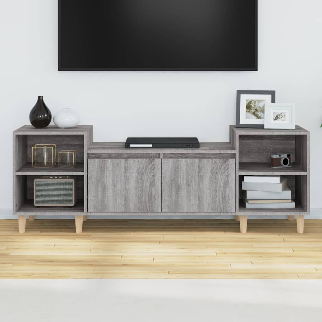 tv-bord 160x35x55 cm konstrueret træ grå sonoma-eg