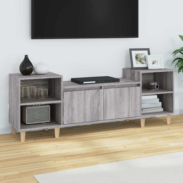 tv-bord 160x35x55 cm konstrueret træ grå sonoma-eg