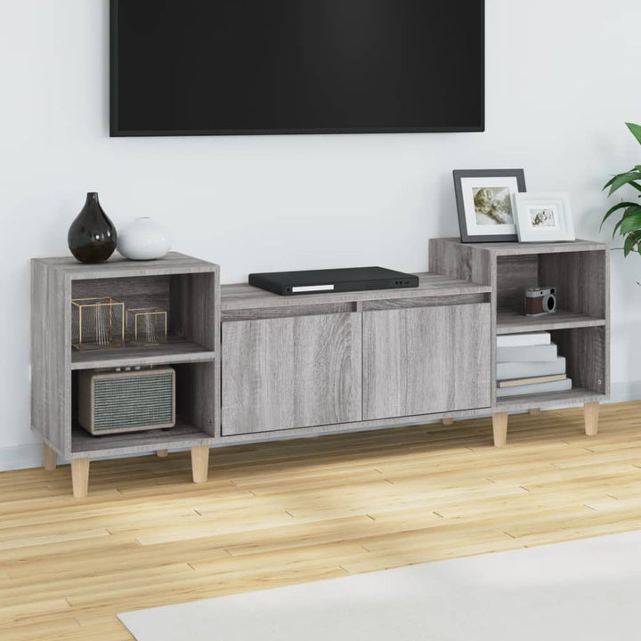 tv-bord 160x35x55 cm konstrueret træ grå sonoma-eg