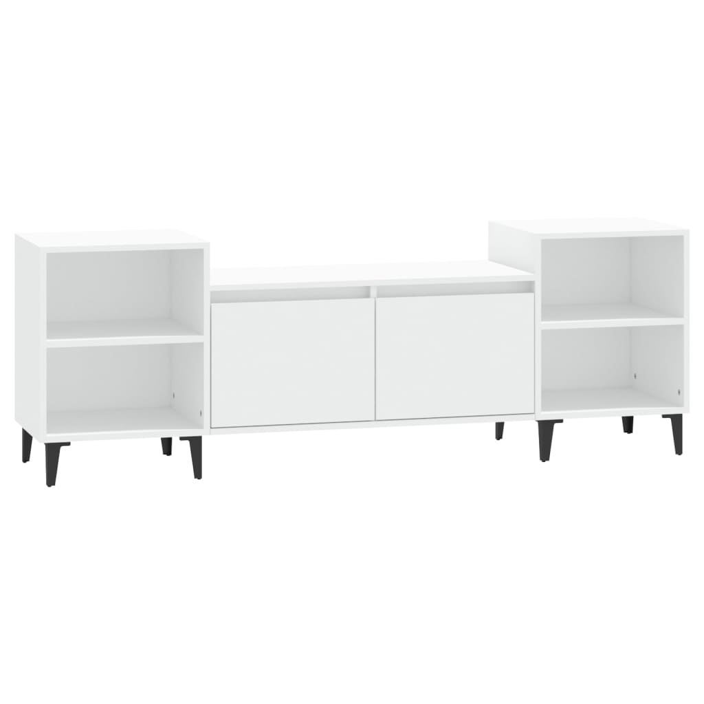 tv-bord 160x35x55 cm konstrueret træ hvid