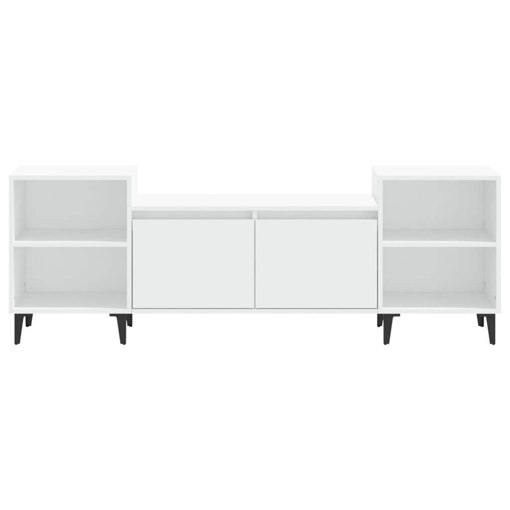 tv-bord 160x35x55 cm konstrueret træ hvid