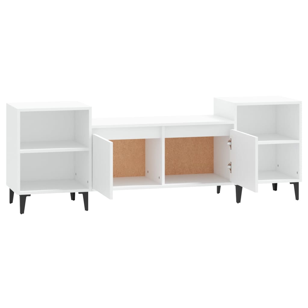 tv-bord 160x35x55 cm konstrueret træ hvid