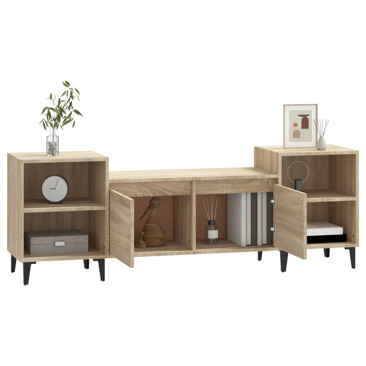 tv-bord 160x35x55 cm konstrueret træ sonoma-eg