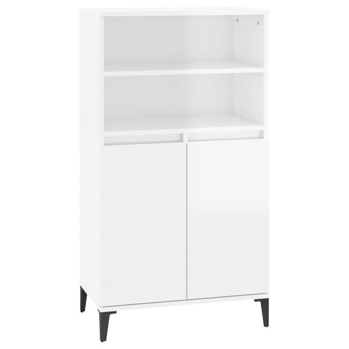 skab 60x36x110 cm konstrueret træ hvid højglans