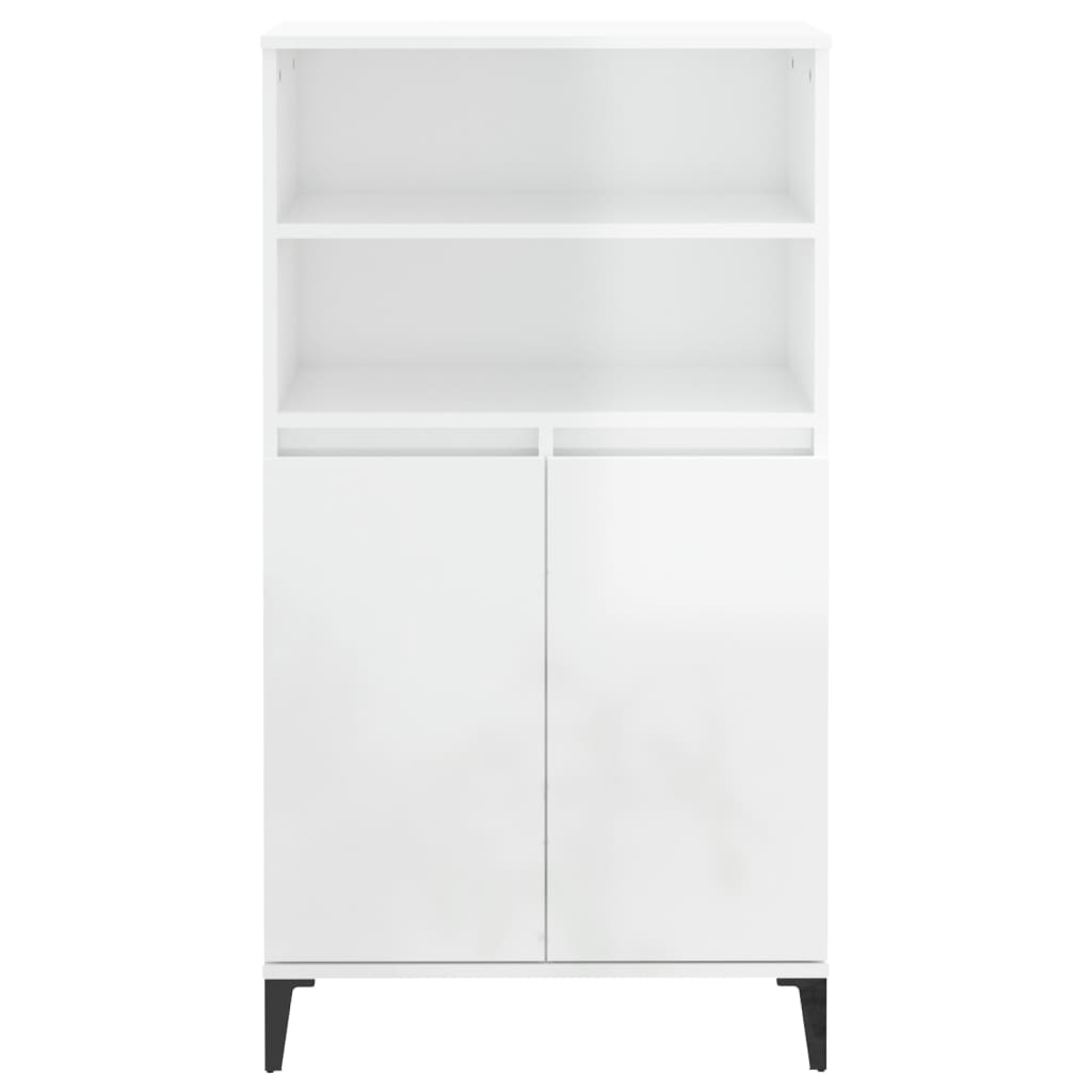 skab 60x36x110 cm konstrueret træ hvid højglans