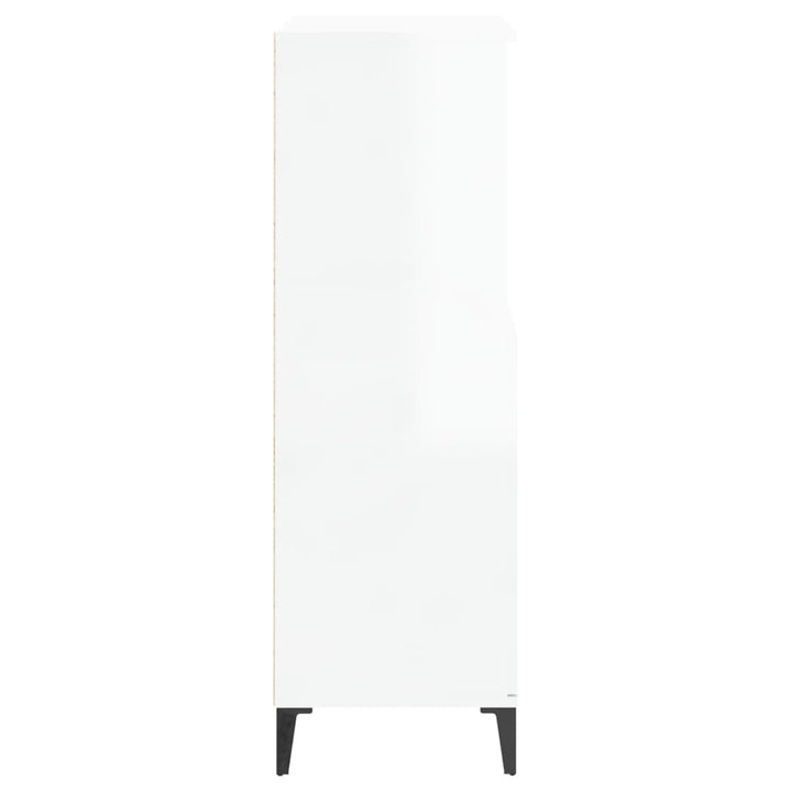 skab 60x36x110 cm konstrueret træ hvid højglans