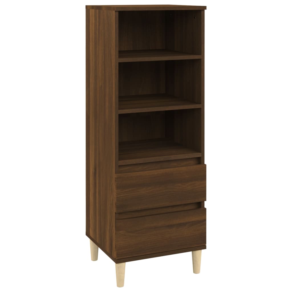skab 40x36x110 cm konstrueret træ brun egetræsfarve