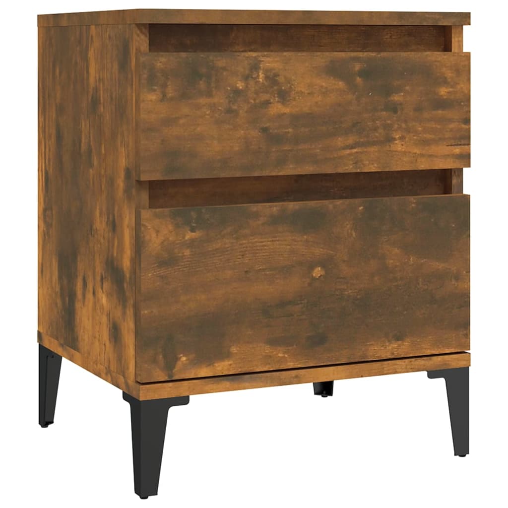 sengeborde 2 stk. 40x35x50 cm røget egetræsfarve