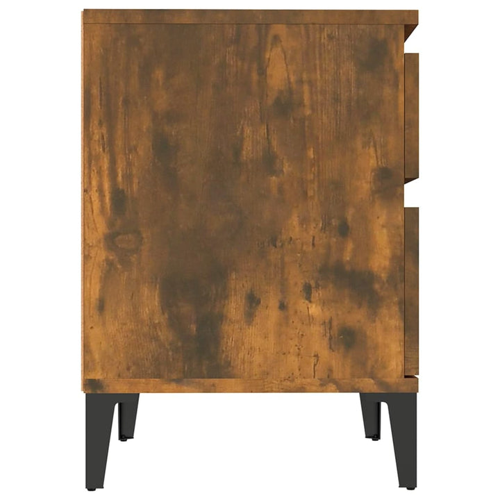 sengeborde 2 stk. 40x35x50 cm røget egetræsfarve