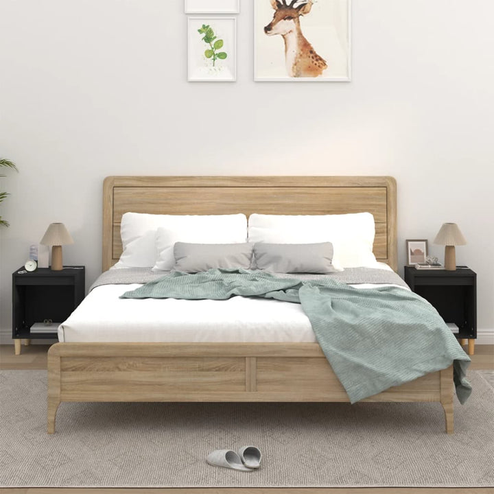 sengeborde 2 stk. 40x35x50 cm sort