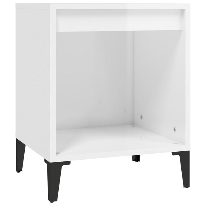 sengebord 40x35x50 cm hvid højglans