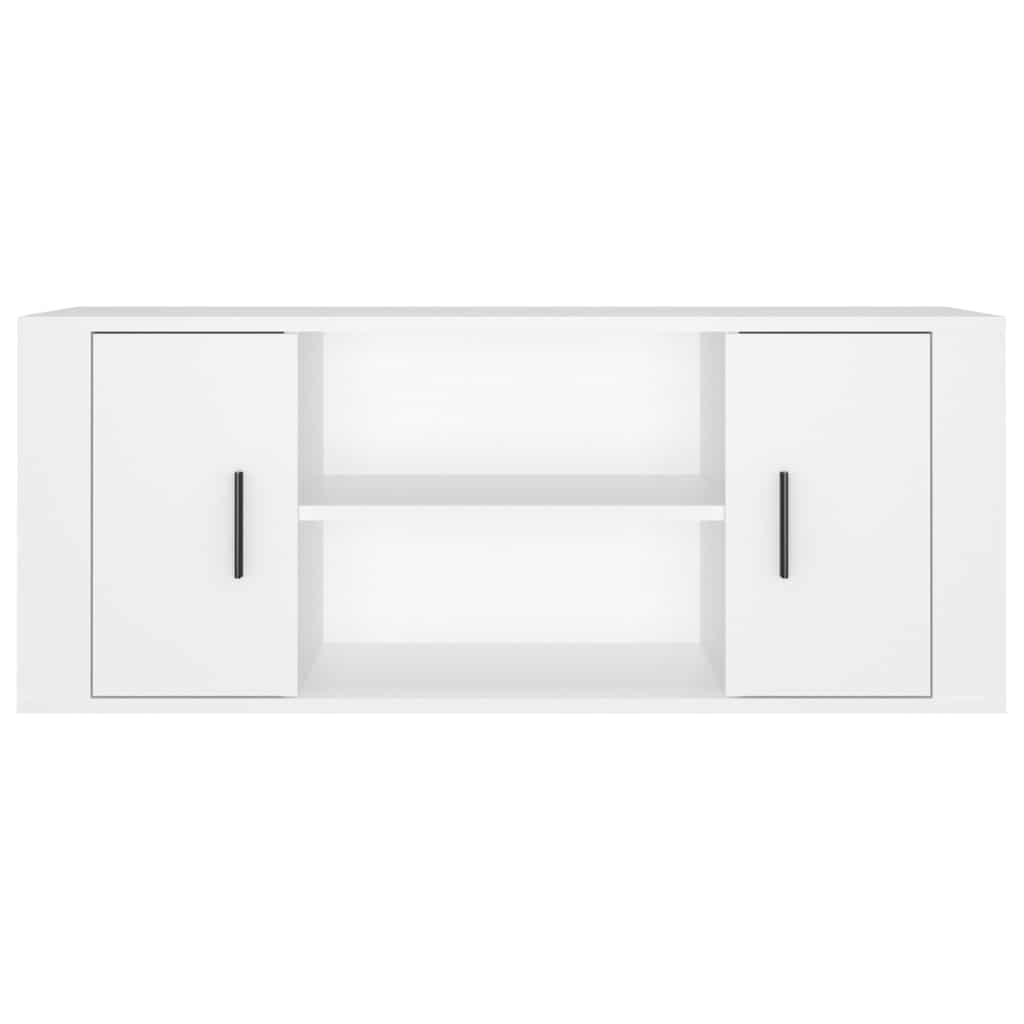 tv-bord 100x35x40 cm konstrueret træ hvid