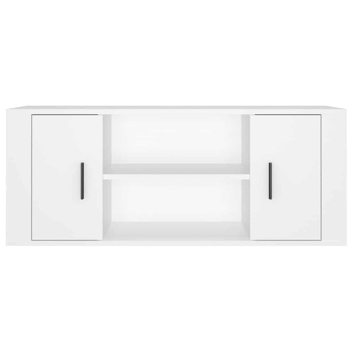 tv-bord 100x35x40 cm konstrueret træ hvid