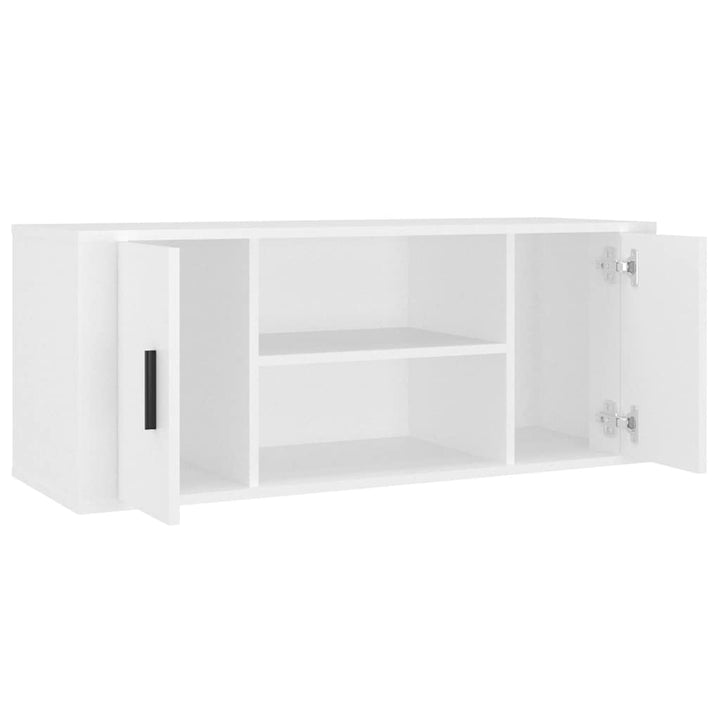 tv-bord 100x35x40 cm konstrueret træ hvid