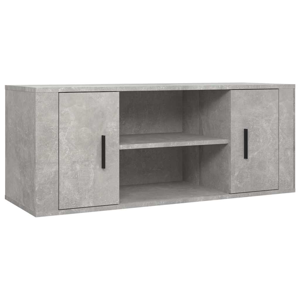 tv-bord 100x35x40 cm konstrueret træ betongrå