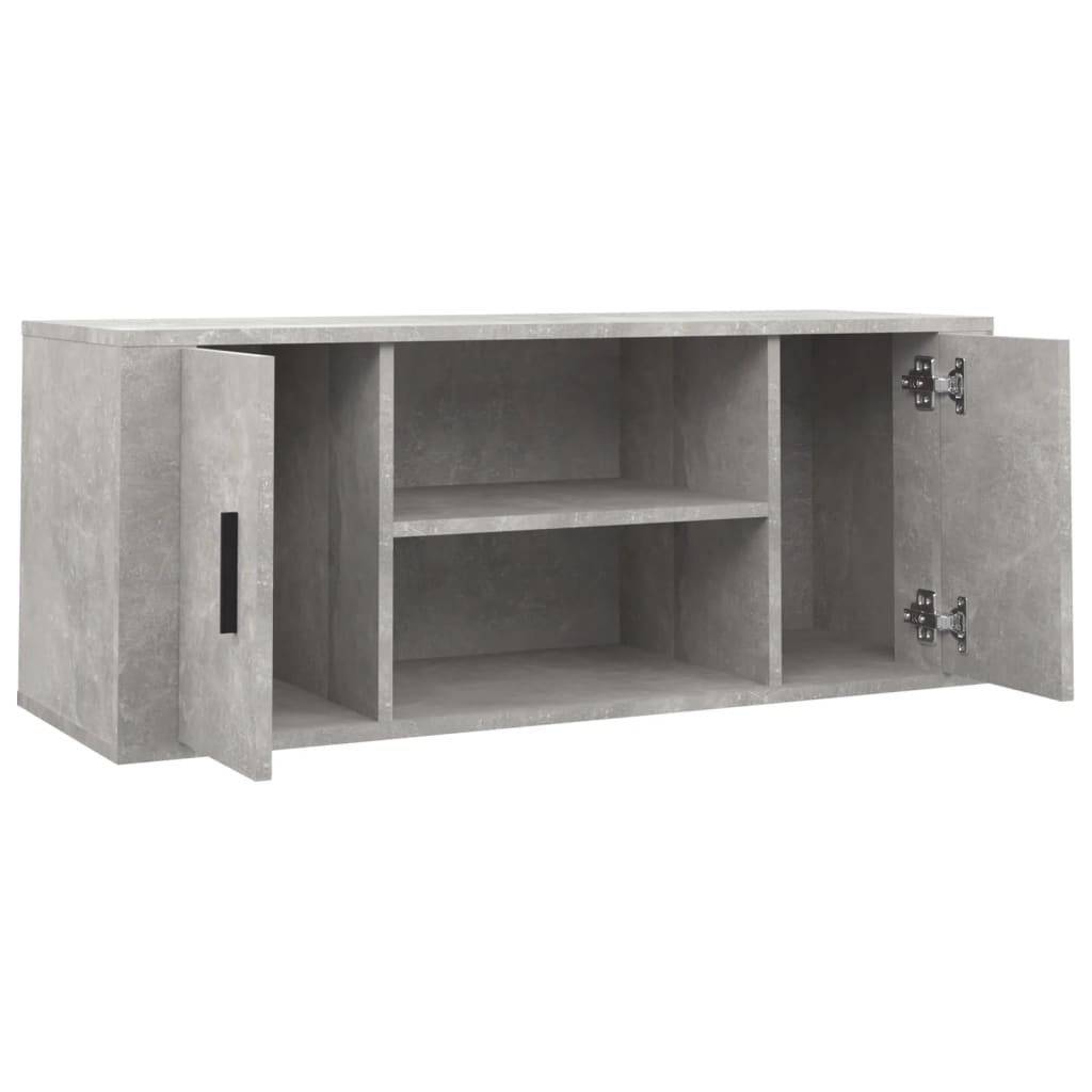 tv-bord 100x35x40 cm konstrueret træ betongrå