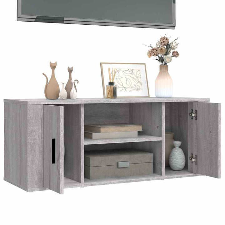 tv-bord 100x35x40 cm konstrueret træ grå sonoma-eg