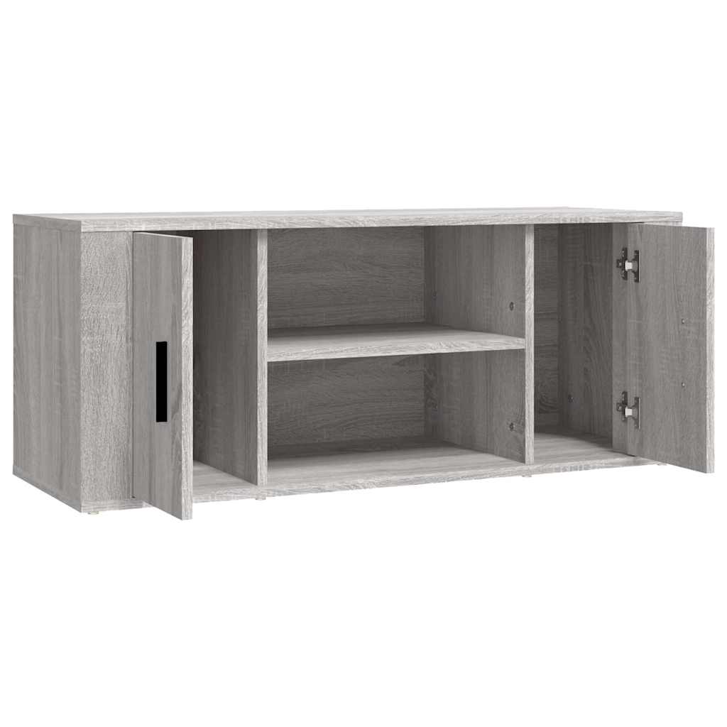 tv-bord 100x35x40 cm konstrueret træ grå sonoma-eg