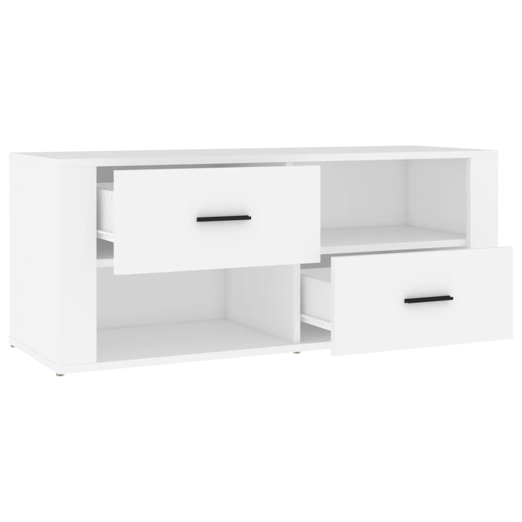 tv-bord 100x35x40 cm konstrueret træ hvid