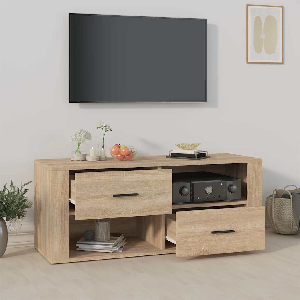 tv-bord 100x35x40 cm konstrueret træ sonoma-eg