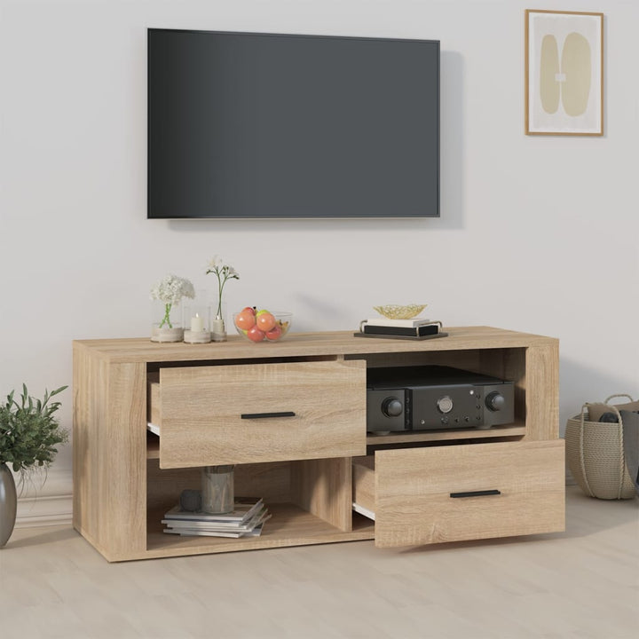 tv-bord 100x35x40 cm konstrueret træ sonoma-eg