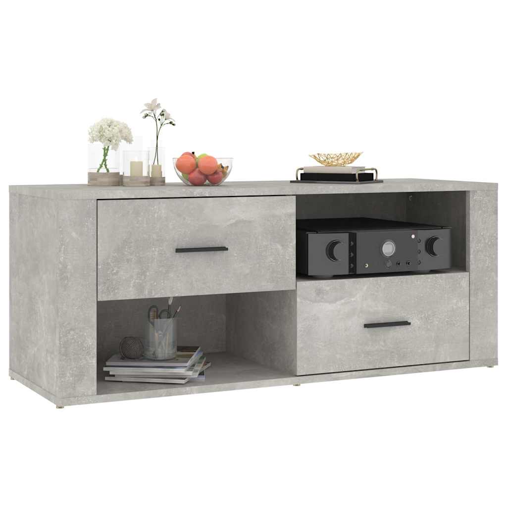 tv-bord 100x35x40 cm konstrueret træ betongrå