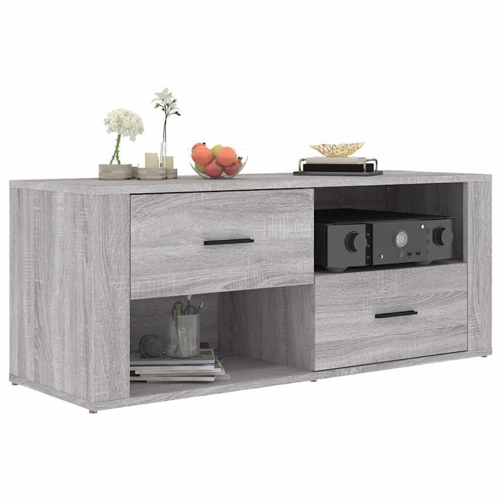 tv-bord 100x35x40 cm konstrueret træ grå sonoma-eg